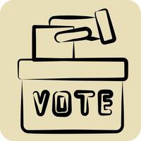 Icon Ballot Box. related to Electiont symbol. hand drawn style. simple design editable vector