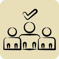 Icon Coattaile Effect. related to Electiont symbol. hand drawn style. simple design editable vector