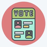 Icon Ballot Paper. related to Electiont symbol. color mate style. simple design editable vector