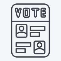 Icon Ballot Paper. related to Electiont symbol. line style. simple design editable vector