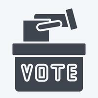 Icon Ballot Box. related to Electiont symbol. glyph style. simple design editable vector