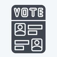 Icon Ballot Paper. related to Electiont symbol. glyph style. simple design editable vector