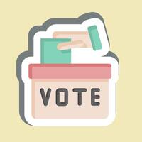 Sticker Ballot Box. related to Electiont symbol. simple design editable vector