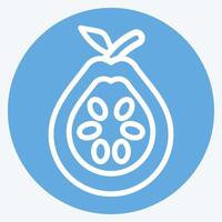 Icon Guava. related to Fruits And Vegetables symbol. blue eyes style. editable vector