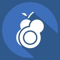 Icon Avocado. related to Fruits And Vegetables symbol. long shadow style. editable vector