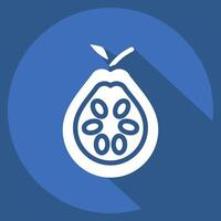 Icon Guava. related to Fruits And Vegetables symbol. long shadow style. editable vector
