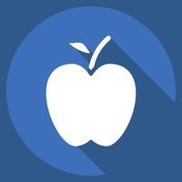 Icon Apple. related to Fruits And Vegetables symbol. long shadow style. editable vector