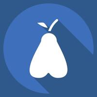 Icon Pear. related to Fruits And Vegetables symbol. long shadow style. editable vector