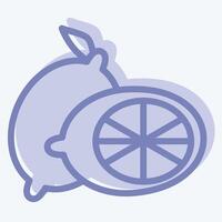 Icon Lemon. related to Fruits And Vegetables symbol. two tone style. editable vector
