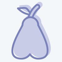 Icon Pear. related to Fruits And Vegetables symbol. two tone style. editable vector