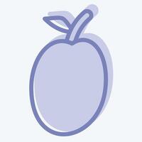 Icon Plum. related to Fruits And Vegetables symbol. two tone style. editable vector