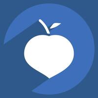 Icon Peach. related to Fruits And Vegetables symbol. long shadow style. editable vector