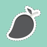Sticker line cut Mango. related to Fruits And Vegetables symbol. editable vector