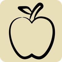 Icon Apple. related to Fruits And Vegetables symbol. hand drawn style. editable vector