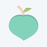 Icon Peach. related to Fruits And Vegetables symbol. flat style. editable vector