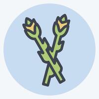 Icon Asparagus. related to Fruits And Vegetables symbol. color mate style. editable vector