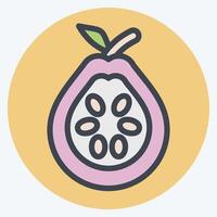 Icon Guava. related to Fruits And Vegetables symbol. color mate style. editable vector