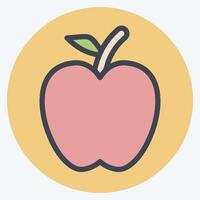 Icon Apple. related to Fruits And Vegetables symbol. color mate style. editable vector