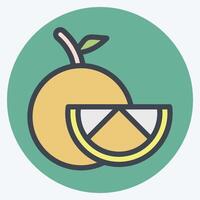 Icon Orange. related to Fruits And Vegetables symbol. color mate style. editable vector