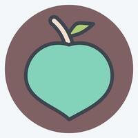 Icon Peach. related to Fruits And Vegetables symbol. color mate style. editable vector