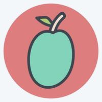 Icon Plum. related to Fruits And Vegetables symbol. color mate style. editable vector