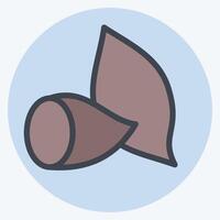 Icon Sweet Potato. related to Fruits And Vegetables symbol. color mate style. editable vector