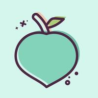 Icon Peach. related to Fruits And Vegetables symbol. MBE style. editable vector