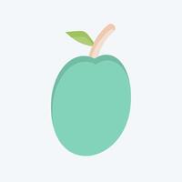 Icon Plum. related to Fruits And Vegetables symbol. flat style. editable vector