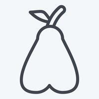 Icon Pear. related to Fruits And Vegetables symbol. line style. editable vector