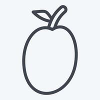 Icon Plum. related to Fruits And Vegetables symbol. line style. editable vector