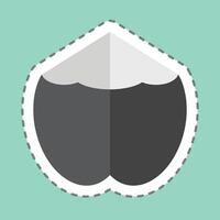 Sticker line cut Coconut. related to Fruits And Vegetables symbol. editable vector