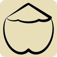 Icon Coconut. related to Fruits And Vegetables symbol. hand drawn style. editable vector