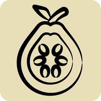 Icon Guava. related to Fruits And Vegetables symbol. hand drawn style. editable vector