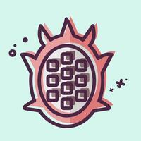 Icon Passion Fruit. related to Fruits And Vegetables symbol. MBE style. editable vector