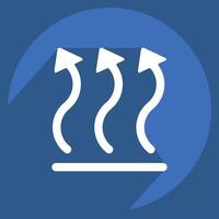 Icon Air Flow. related to Air symbol. long shadow style. simple design editable vector