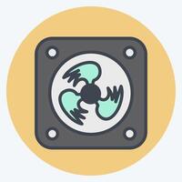 Icon Cooling Fan. related to Air symbol. color mate style. simple design editable vector