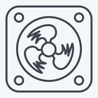 Icon Cooling Fan. related to Air symbol. line style. simple design editable vector