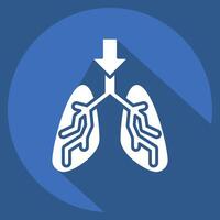 Icon Breathe. related to Air symbol. long shadow style. simple design editable vector