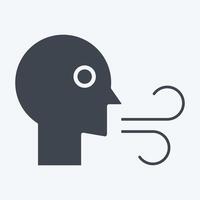 Icon Blow. related to Air symbol. glyph style. simple design editable vector