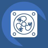 Icon Cooling Fan. related to Air symbol. long shadow style. simple design editable vector