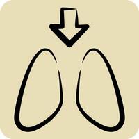 Icon Breathe. related to Air symbol. hand drawn style. simple design editable vector