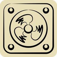Icon Cooling Fan. related to Air symbol. hand drawn style. simple design editable vector