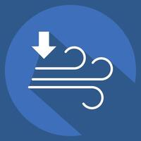 Icon Air Pressure. related to Air symbol. long shadow style. simple design editable vector