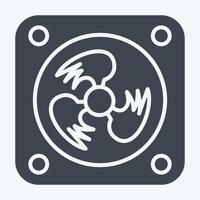 Icon Cooling Fan. related to Air symbol. glyph style. simple design editable vector