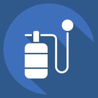 Icon Oxygen Bottle. related to Air symbol. long shadow style. simple design editable vector