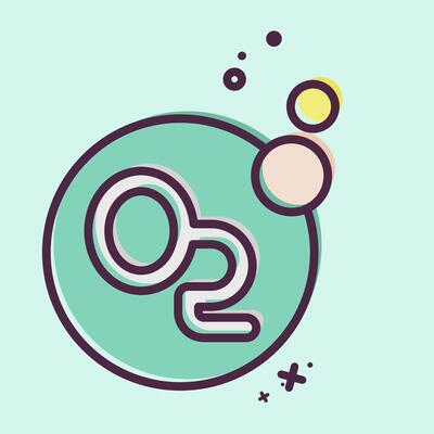 Icon Oxygen. related to Air symbol. MBE style. simple design editable