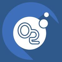 Icon Oxygen. related to Air symbol. long shadow style. simple design editable vector