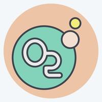 Icon Oxygen. related to Air symbol. color mate style. simple design editable vector