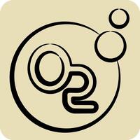 Icon Oxygen. related to Air symbol. hand drawn style. simple design editable vector