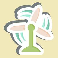 Sticker Wind Turbine. related to Air symbol. simple design editable vector